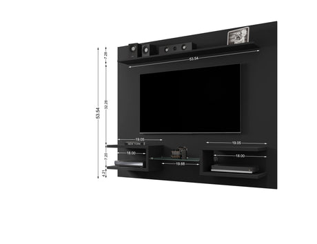 Plaza 64.25 Floating Entertainment Center in Black - Ornate Home