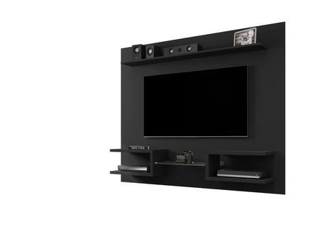 Plaza 64.25 Floating Entertainment Center in Black - Ornate Home