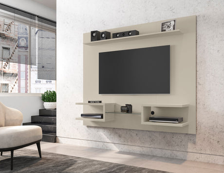 Plaza 64.25 Floating Entertainment Center in Off White - Ornate Home