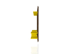 Plaza 64.25 Floating Entertainment Center in Rustic Brown and Yellow - Ornate Home