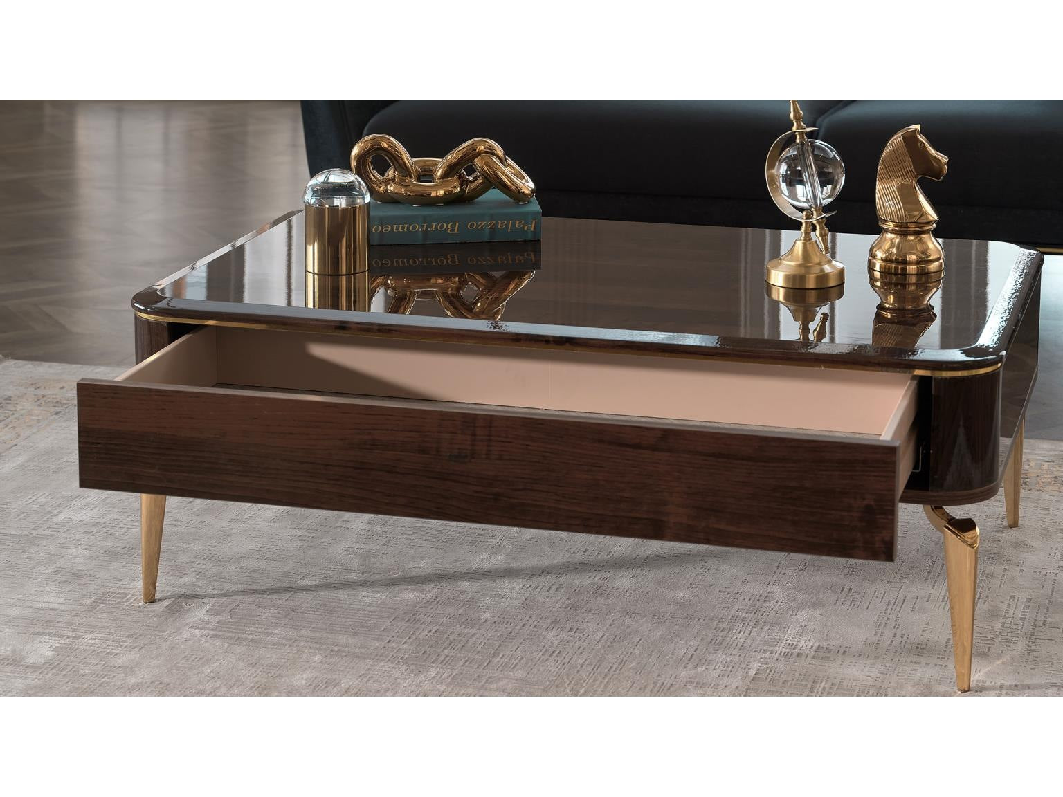 Plaza Walnut Coffee Table - Ornate Home