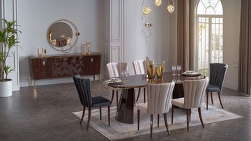 Plaza Walnut Dining Table - Ornate Home