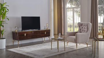 Plaza Walnut TV Stand - Ornate Home