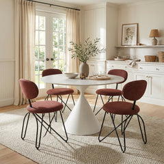 Plinn Light Beige & White Dining Table - Ornate Home
