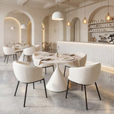 Plinn Light Beige & White Dining Table - Ornate Home
