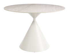 Plinn Light Beige & White Dining Table - Ornate Home