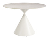 Plinn Light Beige & White Dining Table - Ornate Home