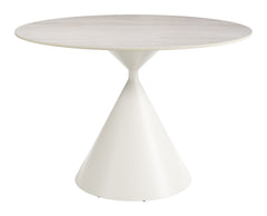 Plinn Light Beige & White Dining Table - Ornate Home