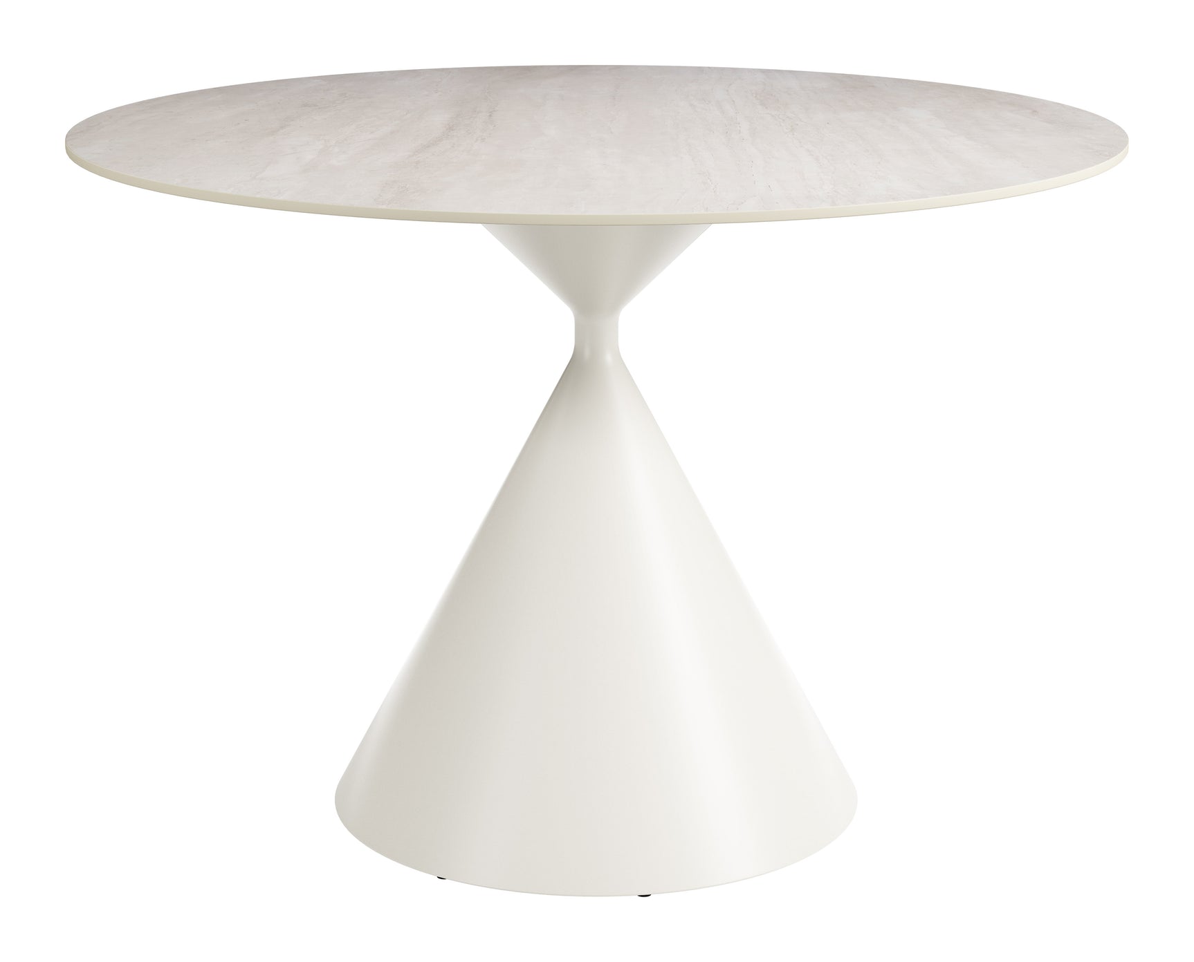 Plinn Light Beige & White Dining Table - Ornate Home