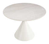 Plinn Light Beige & White Dining Table - Ornate Home