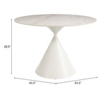 Plinn Light Beige & White Dining Table - Ornate Home