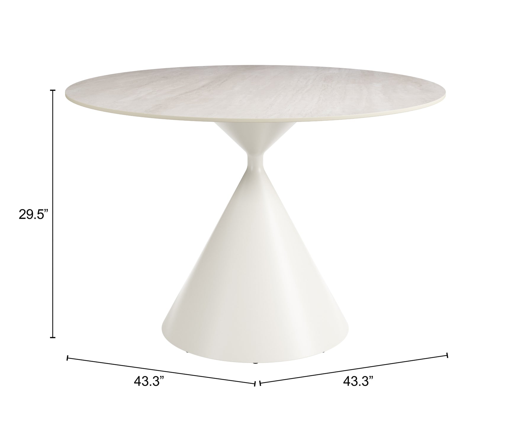 Plinn Light Beige & White Dining Table - Ornate Home