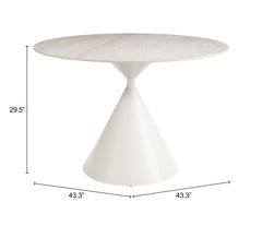 Plinn Light Beige & White Dining Table - Ornate Home