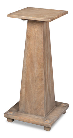 Plinth Natural Reclaimed Wood Pedestal End Table - Ornate Home