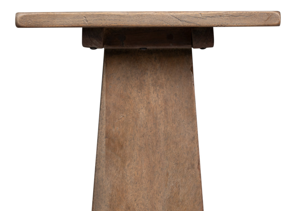 Plinth Natural Reclaimed Wood Pedestal End Table - Ornate Home