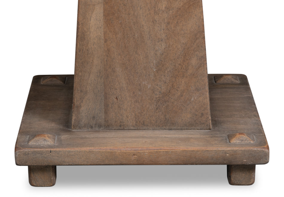 Plinth Natural Reclaimed Wood Pedestal End Table - Ornate Home