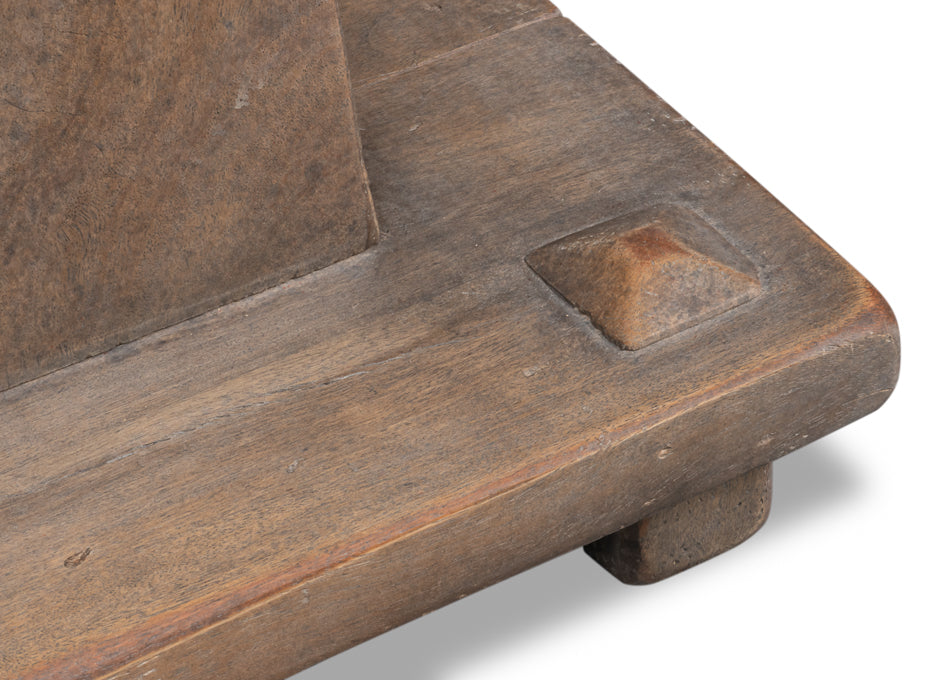 Plinth Natural Reclaimed Wood Pedestal End Table - Ornate Home