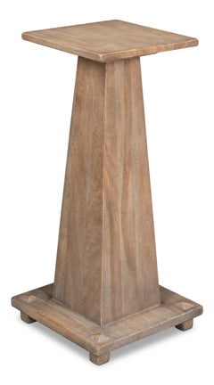 Plinth Natural Reclaimed Wood Pedestal End Table - Ornate Home