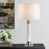 Plinth White Marble Table Lamp - Ornate Home