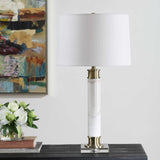Plinth White Marble Table Lamp - Ornate Home