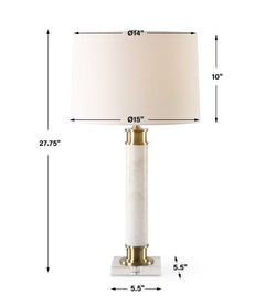 Plinth White Marble Table Lamp - Ornate Home