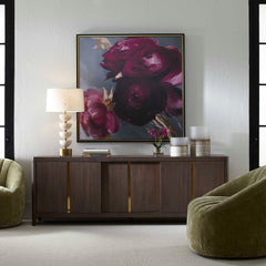 Plum Ranculus Multicolor Framed Floral Art - Ornate Home