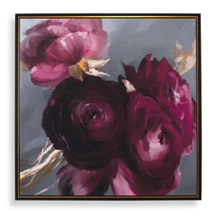 Plum Ranculus Multicolor Framed Floral Art - Ornate Home