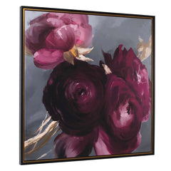Plum Ranculus Multicolor Framed Floral Art - Ornate Home