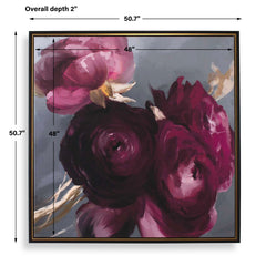 Plum Ranculus Multicolor Framed Floral Art - Ornate Home