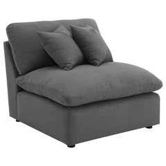 Pluma Charcoal 6-piece Upholstered Modular Sectional Sofa - Ornate Home