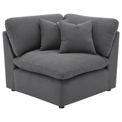 Pluma Charcoal 6-piece Upholstered Modular Sectional Sofa - Ornate Home
