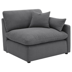 Pluma Charcoal 6-piece Upholstered Modular Sectional Sofa - Ornate Home