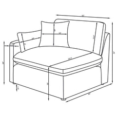 Pluma Charcoal Modular Sectional Fabric Create your own Style - Ornate Home