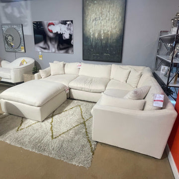 Pluma Ivory Fabric Modular Sectional Pre-Sets - Ornate Home