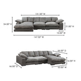 Plunge Charcoal Large Sectional - Ornate Home