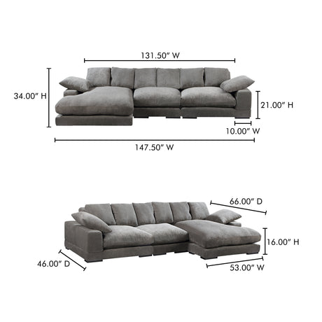 Plunge Charcoal Large Sectional - Ornate Home