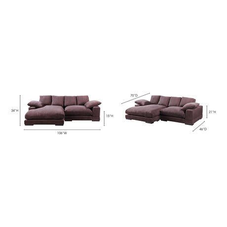 Plunge Dark Brown Sectional - Ornate Home