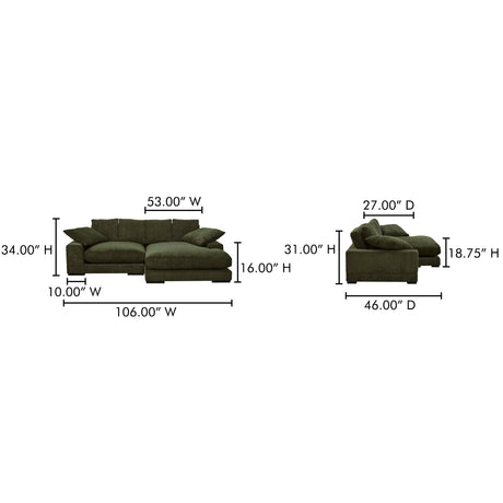 Plunge Dark Green Sectional - Ornate Home