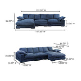 Plunge Navy Large Sectional - Ornate Home