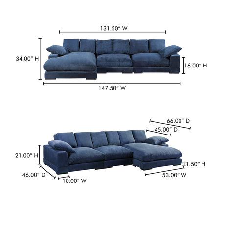 Plunge Navy Large Sectional - Ornate Home