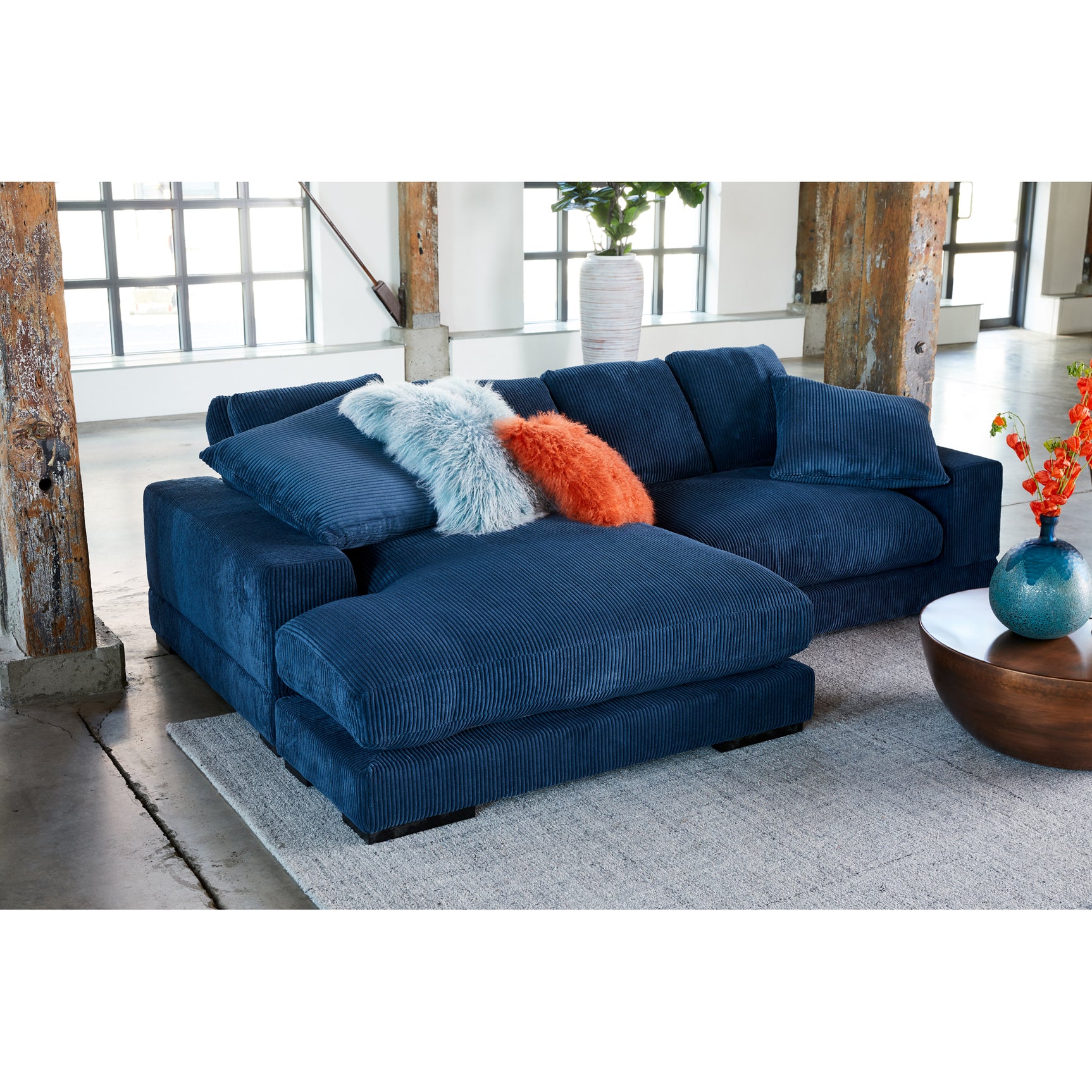 Plunge Navy Sectional - Ornate Home