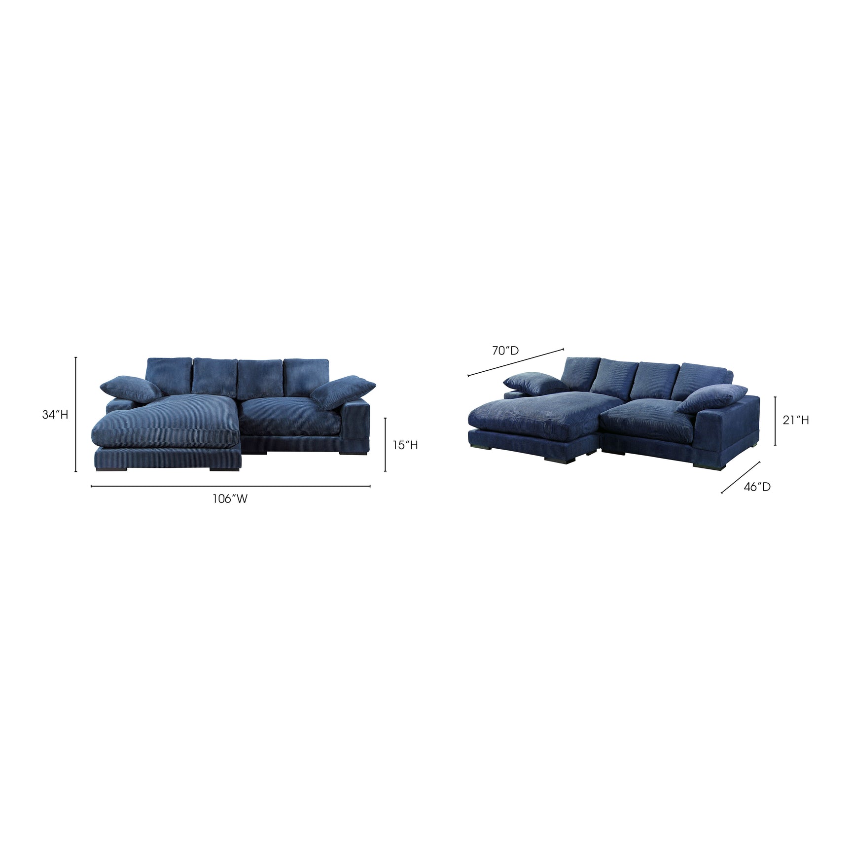 Plunge Navy Sectional - Ornate Home