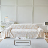 Plush Faux Fur Warm Sofa Cover with Waves Jacquard Textured Throw Blankets for Couch - Ornate Home