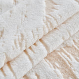 Plush Faux Fur Warm Sofa Cover with Waves Jacquard Textured Throw Blankets for Couch - Ornate Home