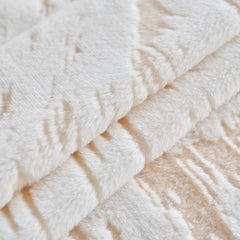Plush Faux Fur Warm Sofa Cover with Waves Jacquard Textured Throw Blankets for Couch - Ornate Home