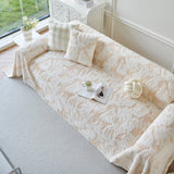 Plush Faux Fur Warm Sofa Cover with Waves Jacquard Textured Throw Blankets for Couch - Ornate Home