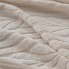 Plush Fleece Sofa Slipcover with 3D Wheat Pattern, Cozy High-Stretch Couch Cover - Ornate Home