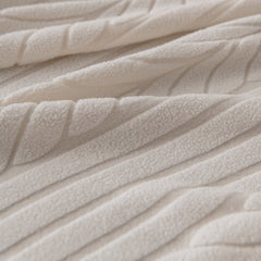 Plush Fleece Sofa Slipcover with 3D Wheat Pattern, Cozy High-Stretch Couch Cover - Ornate Home