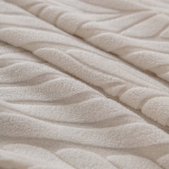 Plush Fleece Sofa Slipcover with 3D Wheat Pattern, Cozy High-Stretch Couch Cover - Ornate Home