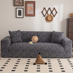 Plush Fleece Stretch Sofa Cover, Super Soft Textured Geometric Couch Slipcover - Ornate Home
